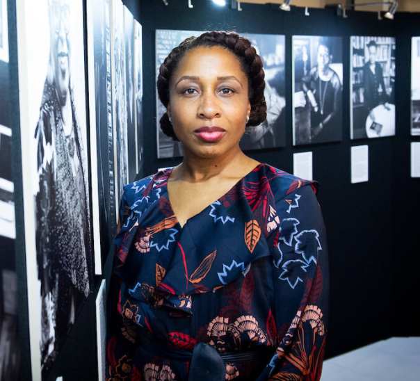 A woman standing