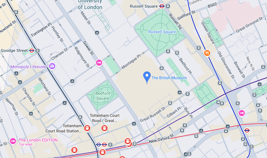 An image of closest train stations to British Museum