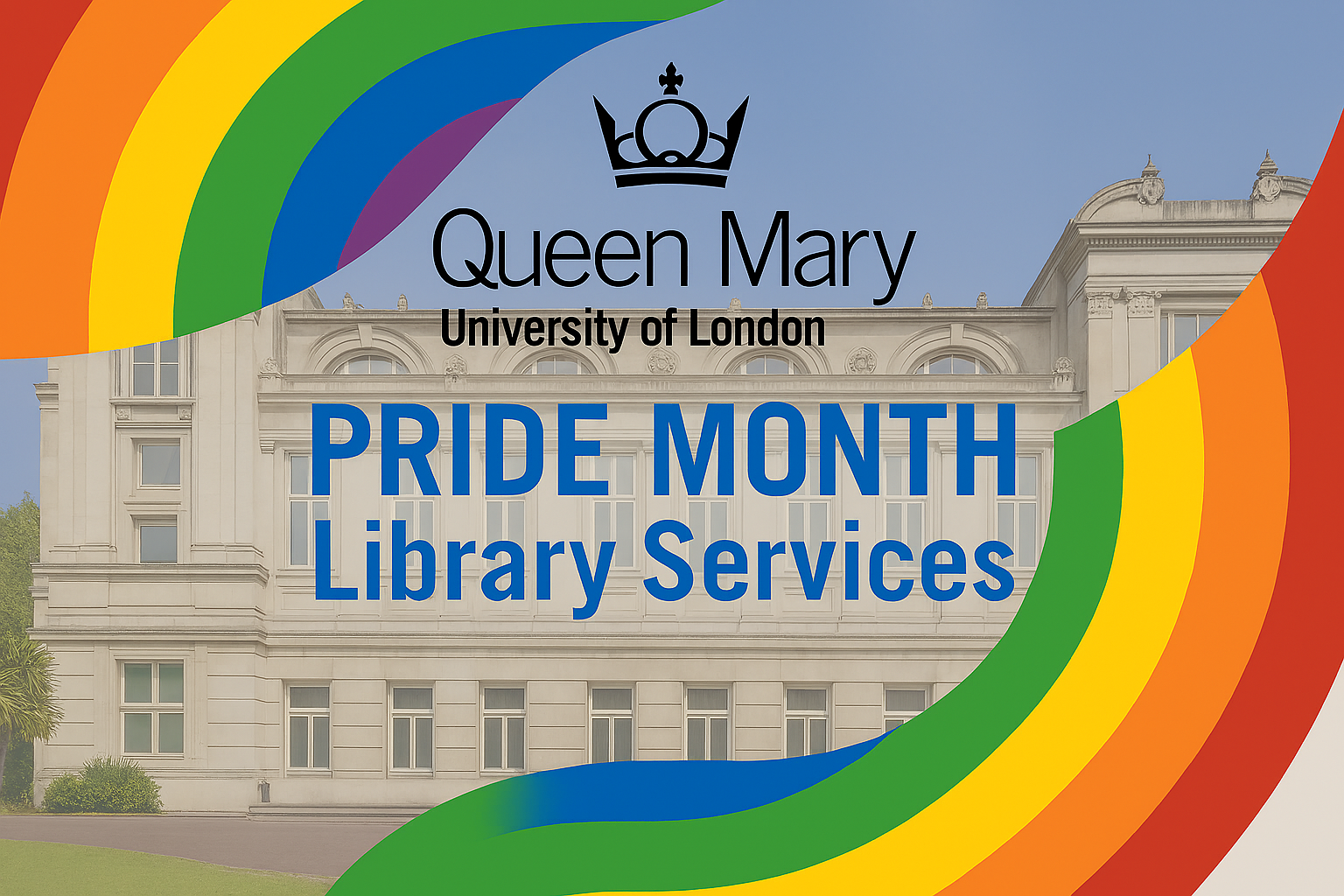 An image with QMUL main building with caption 