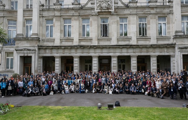 Educon attendees in front of the Queen's Building