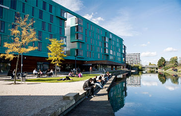 Students by the canal