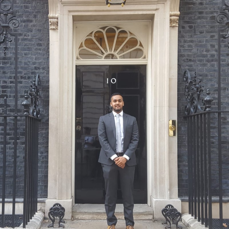 Anis Islam outside number 10