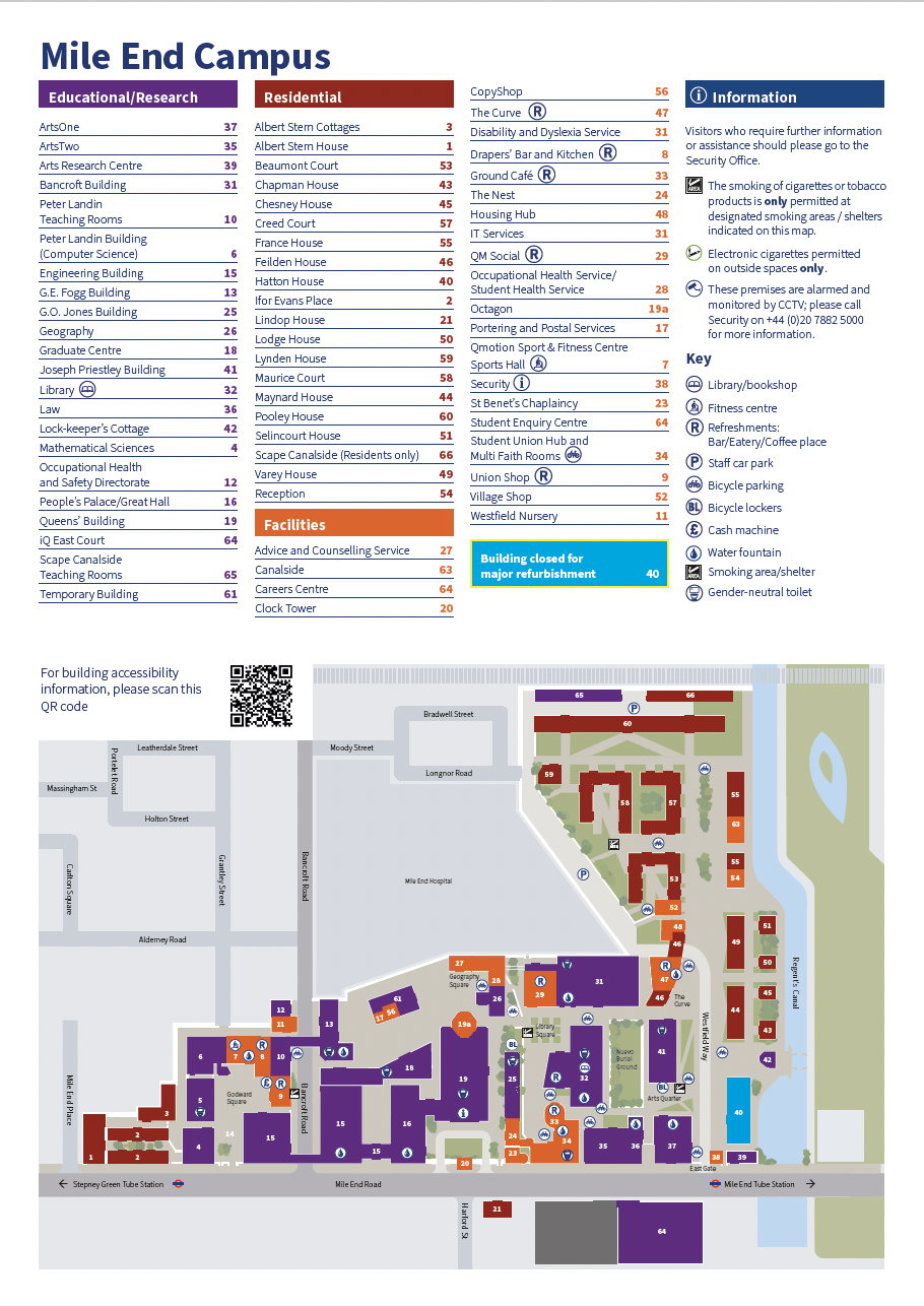 Mile End Campus map