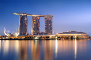 Marina Bay Sands, Singapore, in the evening light