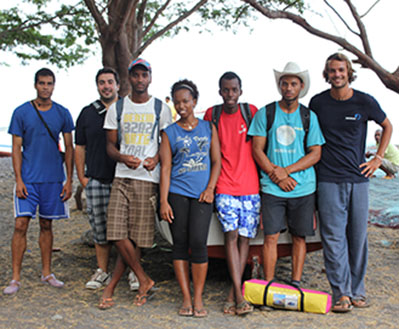 Local students in Cape Verde with researchers