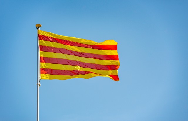 Catalan flag flying