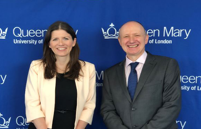 Minister of State for Universities Michelle Donelan MP and President and Principal of Queen Mary University of London, Professor Colin Bailey