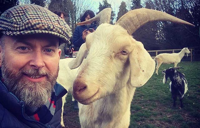 Dr Alan McElligott with goat