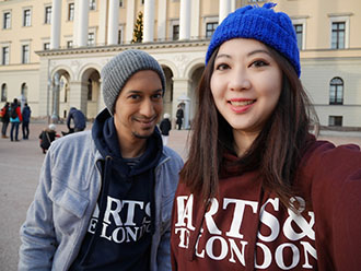 Krishen Samuel and Miranda Liang - QM Global Health students visiting Oslo, Norway