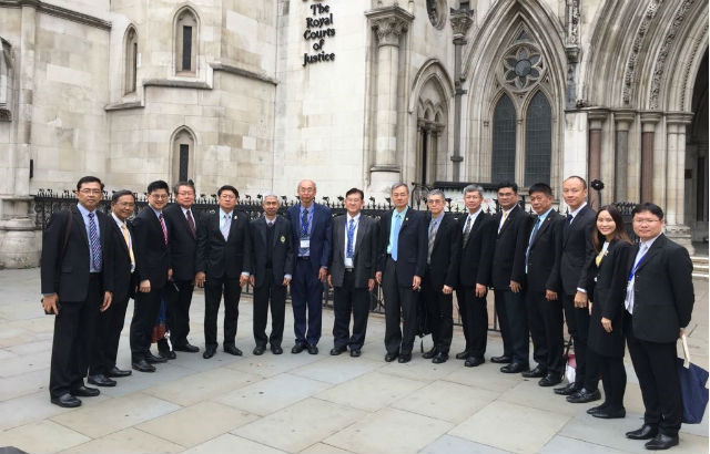 The delegation outside the Royal Courts of Justice