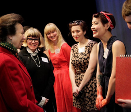 QM Drama students meet HRH the Princess Royal at the opening of ArtsTwo 