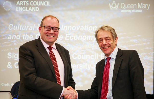 Darren Henley OBE, Chief Executive of Arts Council England and Professor Simon Gaskell, Principal of QMUL