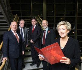 Irish Justice Minister Dermot Ahern T.D., Professor Sean McConville, Mr Denis Cummins – President Dundalk IT, NI Justice Minister David Ford MLA, Dr. Anna Bryson at the launch of ‘The Peace Process – Layers of Meaning’ 