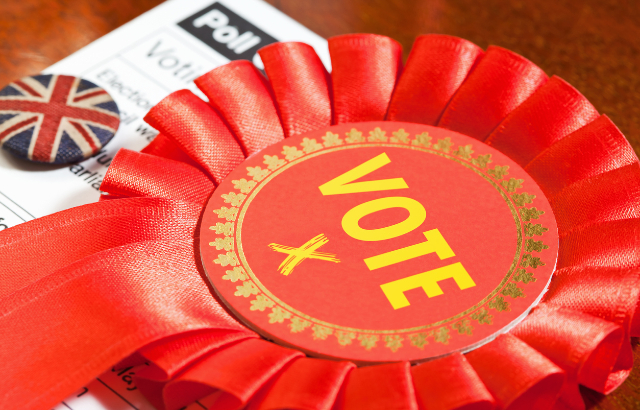 Stock image of Labour party rosette. Credit: stocknshares/iStock.com