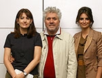 Maria Delgado with the director Pedro Almodóvar and actress Penélope Cruz 