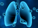 Virus particles surrounding lungs. Credit: feellife/iStock.com
