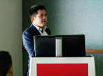 Dr Khai D Q Nguyen speaking at the Innovations in Elastomeric Materials and Products event in 2019