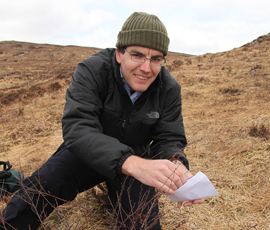 Richard Buggs collecting Dwarf Birch sample