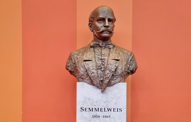 A bronze bust of Dr Ignac Semmelweis