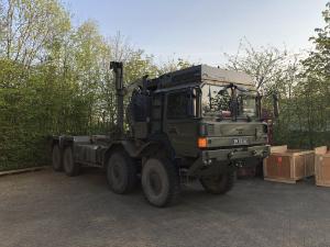 A British Army truck involved in construction