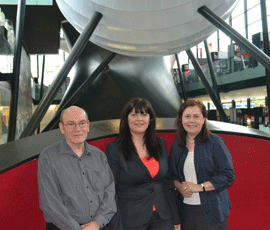 Dr Zacharoula Nikolakopoulou, centre, with her PhD supervisors Professors Eric Kenneth Parkinson and Adina Michael-Titus