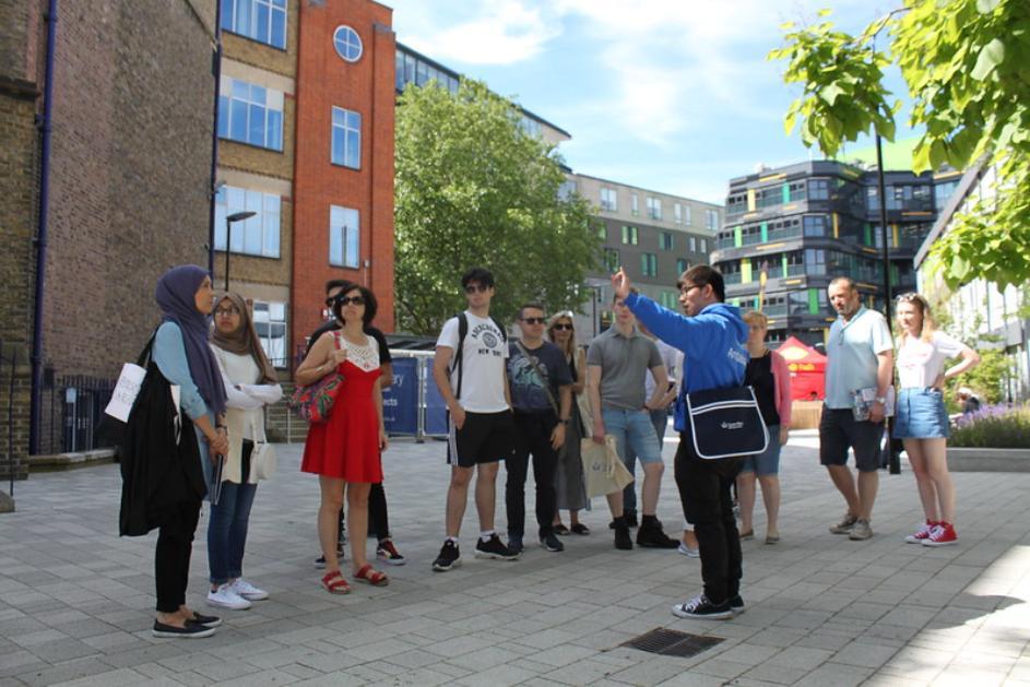 Students at Mile End campus
