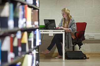 Student in Library