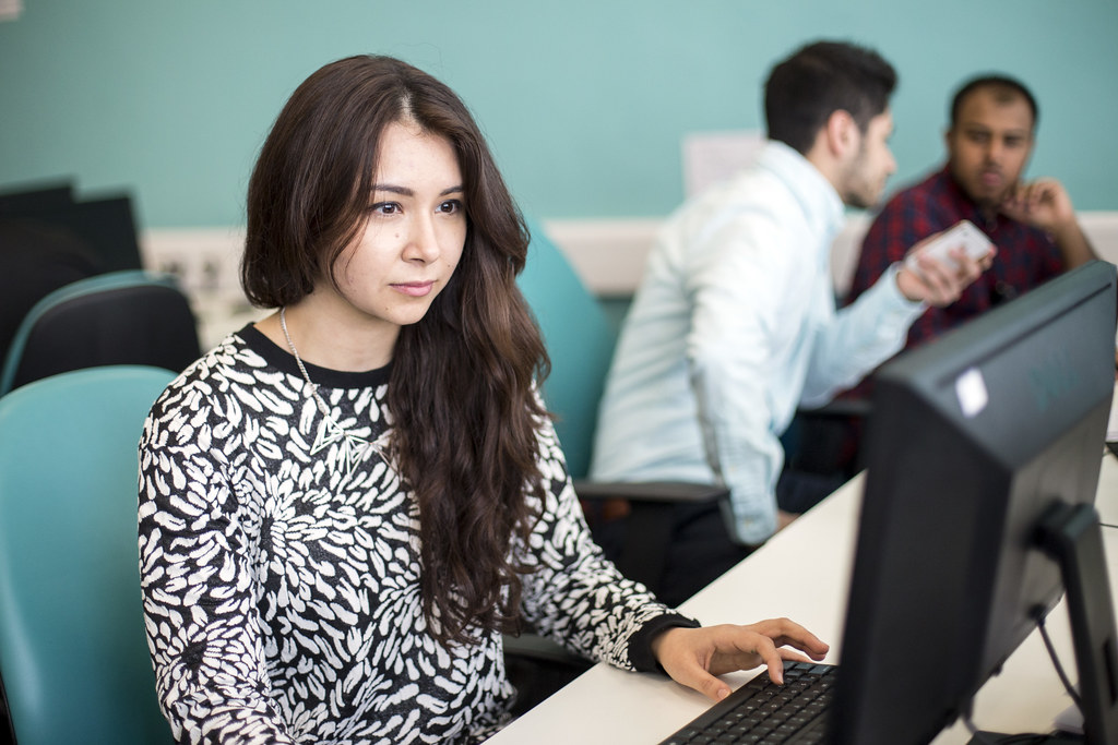 Students on computer