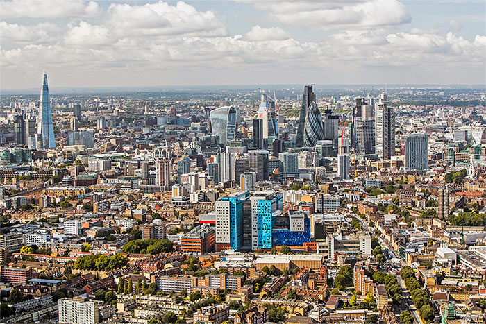 View of London cityscape
