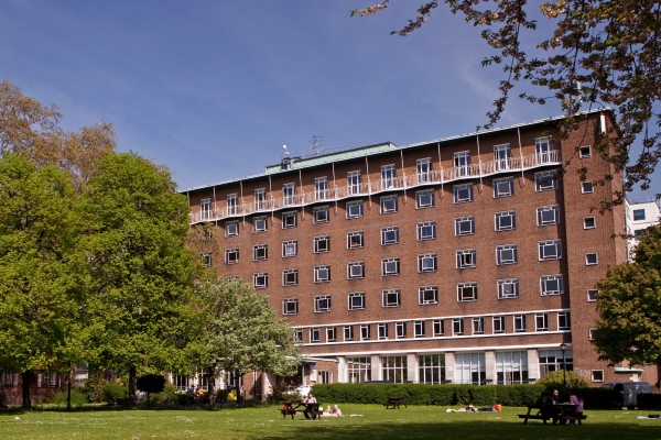 The accommodation building from the outside at Charterhouse Square