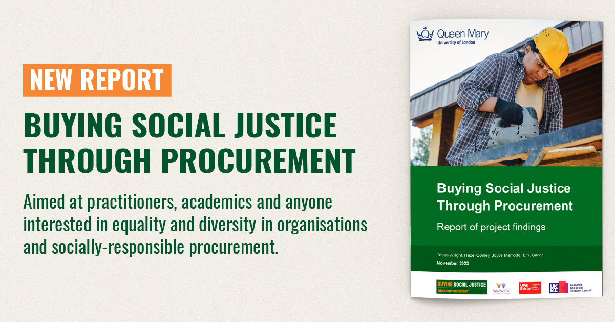 Infographic of a new report on Buying Social Justice Through Procurement