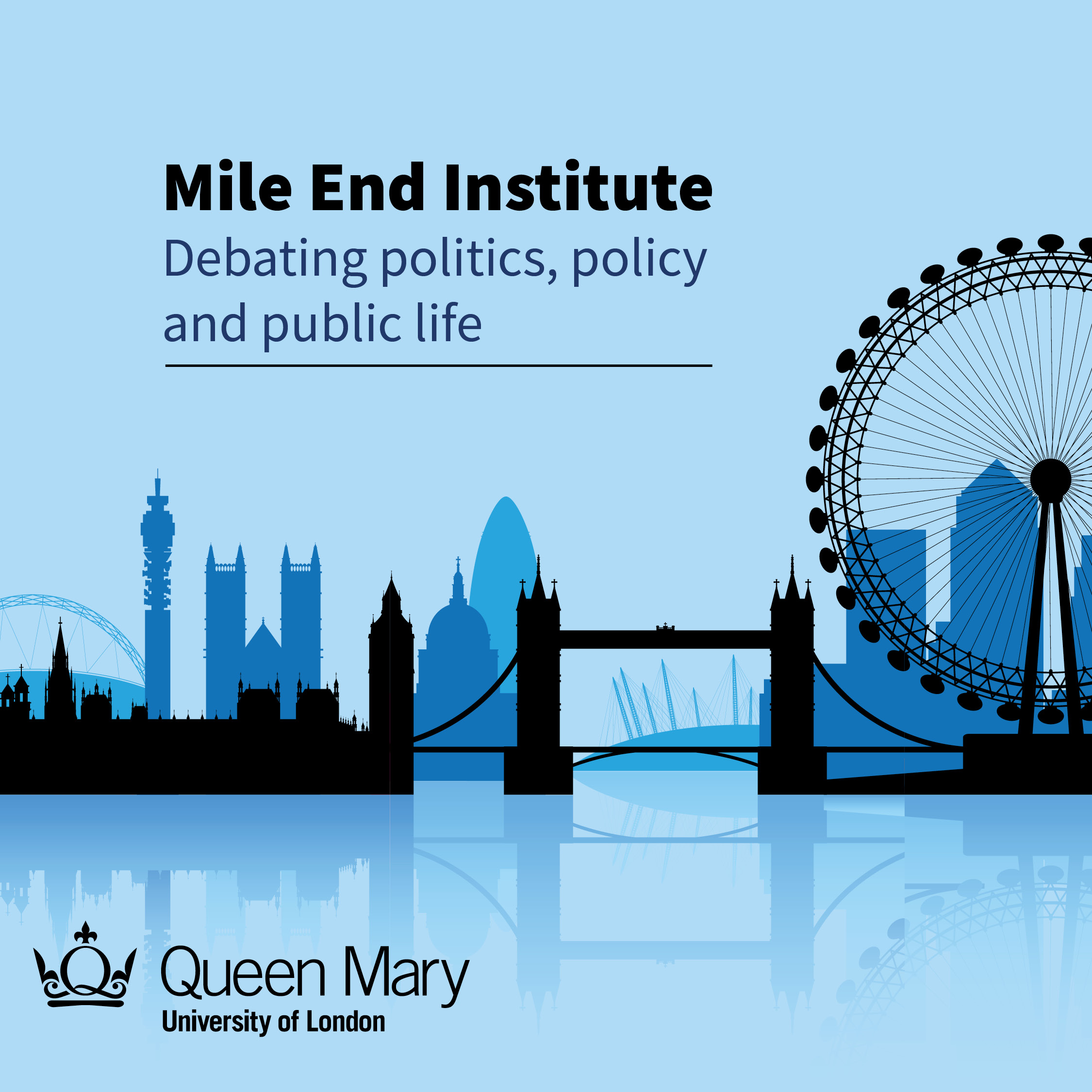 The MEI logo featuring London landscapes
