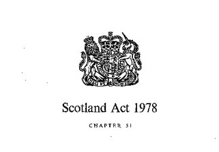 Photo of Cover of Scotland Act 1978 showing Royal Seal.