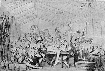 The Dissecting Room by Rowlandson - Courtesy of Project Gutenberg