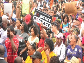 demonstration in the street