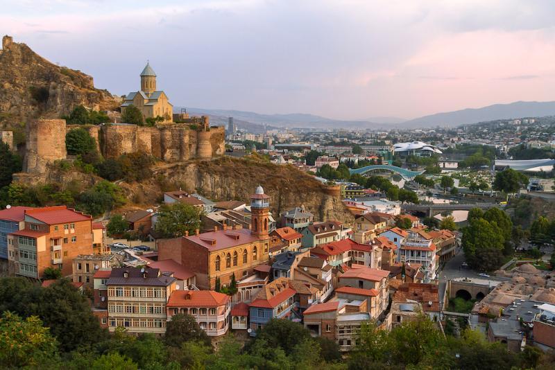Narikala Fortress and the view over Tbilisi, Georgia