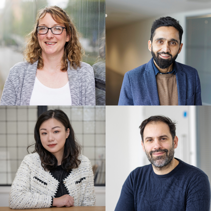 Four small images showing Lesley Howell, Zue Zhou, Usman Naeem, Jonathan Kennedy