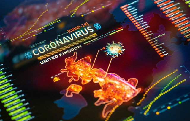 Heat-map of coronavirus in the UK