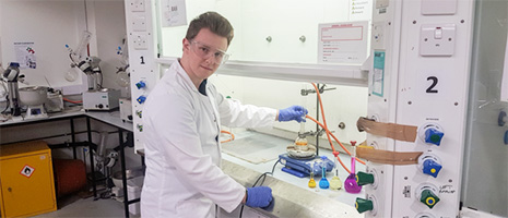 Nathan Long working in the QMUL lab