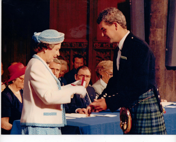 SED Ali Campbell SED Ali Campbell Receiving the Churchill Fellowship Medal for my AIDS Education work in Uganda; 1990