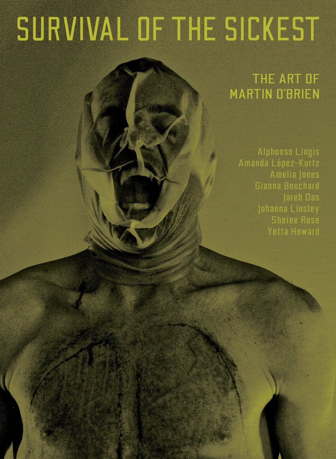 The cover of Martin O'Brien's book showing his face covered in a layer of latex