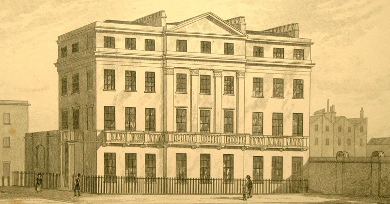 Coward College (1834). Photograph Courtesy of the Trustees of Dr Williams’s Library. The building of the former Coward College in Byng Place, Bloomsbury, was adjacent to University Hall (now Dr Williams’s Library) in Gordon Square.