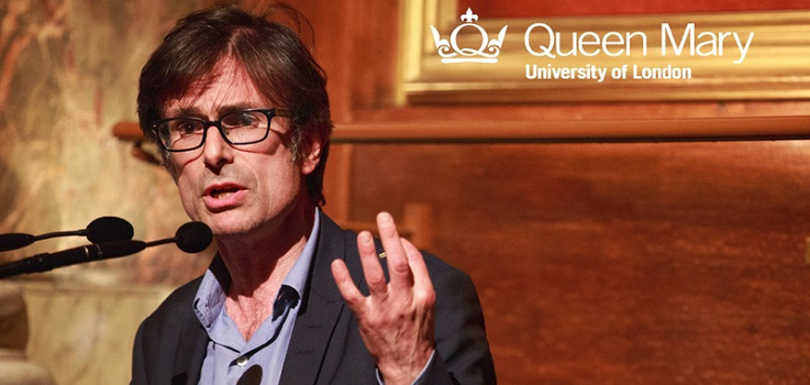 Robert Peston talking at Queen Mary University