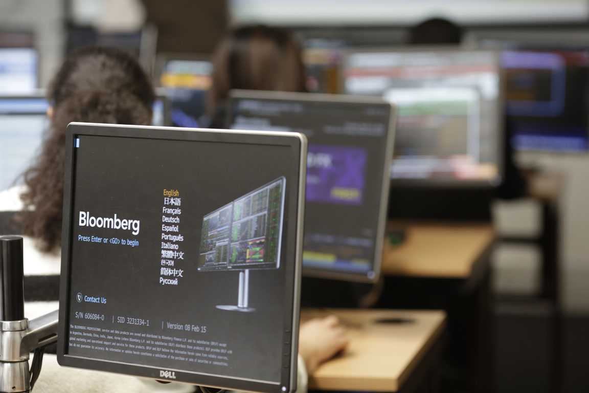 Monitor Displaying Homepage of Bloomberg