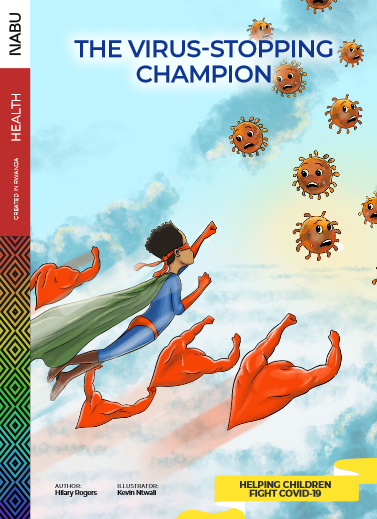 Cover of Virus Stopping Champion showing child superhero chasing virus