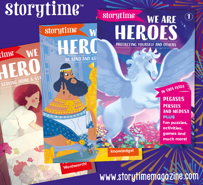 Collage showing some covers for the We are heroes magazines