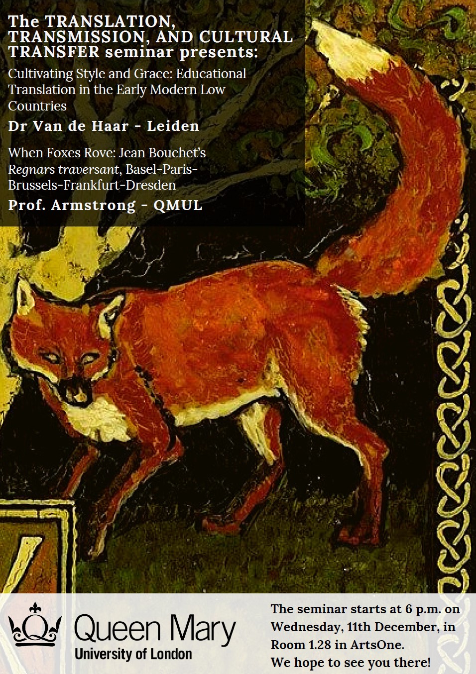 poster for the Dec TTCT seminar including an image of a fox