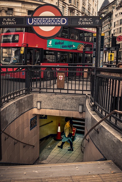 Entrance to London underground station subway