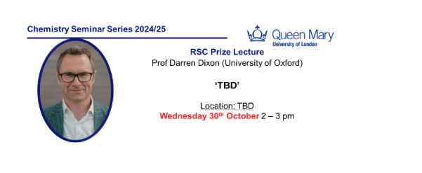 Chemistry Department Seminar: RSC Prize Lecture, Prof Darren Dixon, University of Oxford