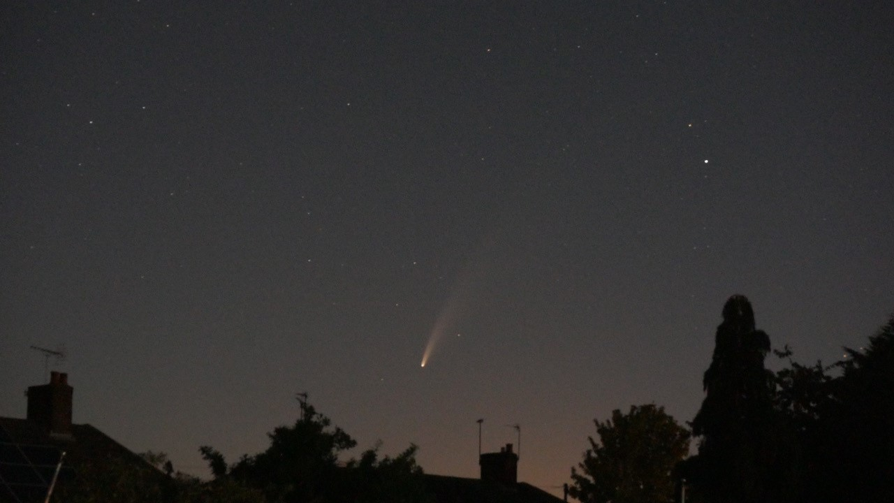 Comet NEOWISE, seen by Dr Thomas Haworth from Cheltenham on 10th July